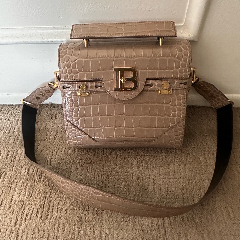 Authentic Balmain B Buzz Crocodile embossed 23